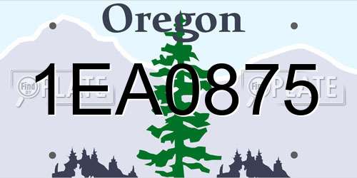 1EA0875 Oregon License Plate