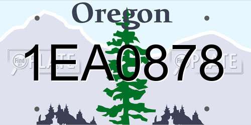 1EA0878 Oregon License Plate