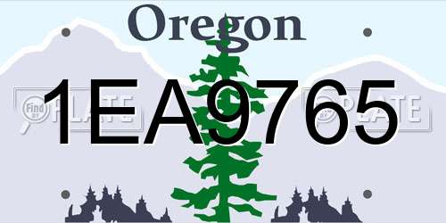 1EA9765 Oregon License Plate