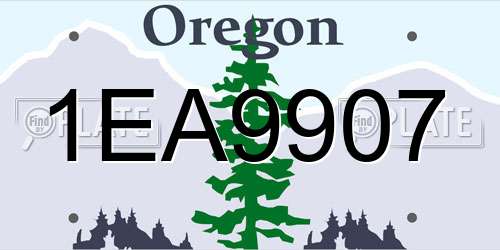 1EA9907 Oregon License Plate