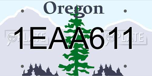 1EAA611 Oregon License Plate