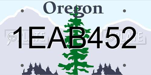 1EAB452 Oregon License Plate