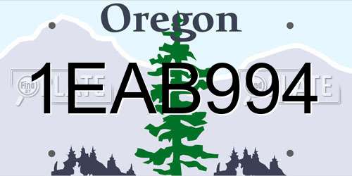 1EAB994 Oregon License Plate