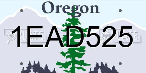 1EAD525 Oregon License Plate
