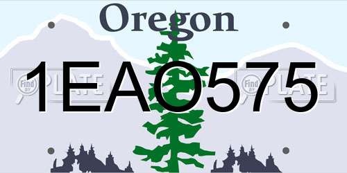 1EAO575 Oregon License Plate