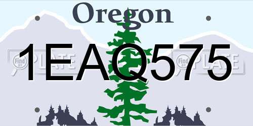 1EAQ575 Oregon License Plate