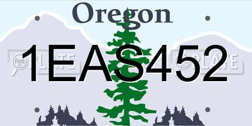 1EAS452 Oregon License Plate