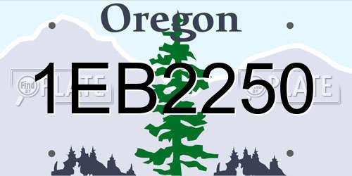 1EB2250 Oregon License Plate