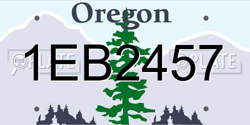 1EB2457 Oregon License Plate