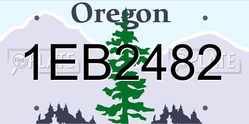 1EB2482 Oregon License Plate