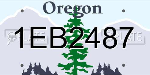 1EB2487 Oregon License Plate