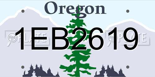 1EB2619 Oregon License Plate