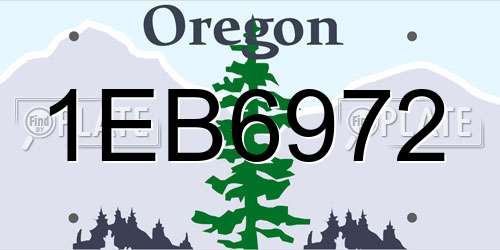 1EB6972 Oregon License Plate