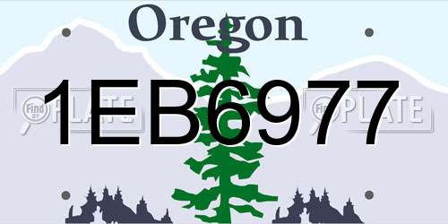 1EB6977 Oregon License Plate