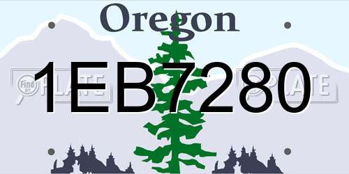 1EB7280 Oregon License Plate
