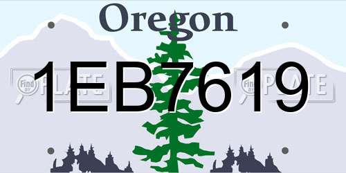 1EB7619 Oregon License Plate