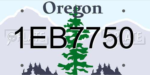 1EB7750 Oregon License Plate