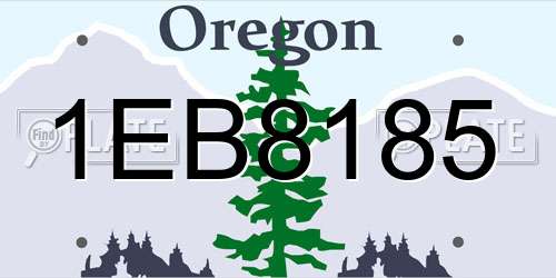 1EB8185 Oregon License Plate