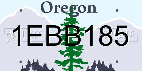 1EBB185 Oregon License Plate