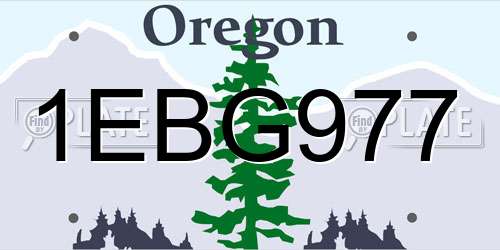1EBG977 Oregon License Plate