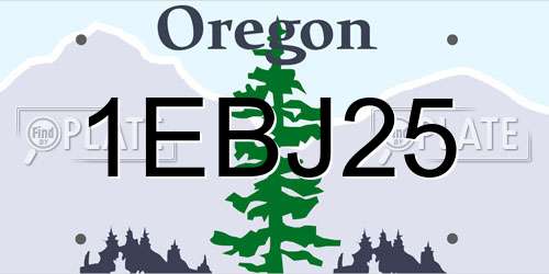 1EBJ25 Oregon License Plate