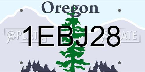 1EBJ28 Oregon License Plate