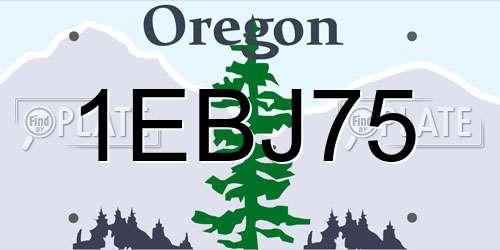 1EBJ75 Oregon License Plate