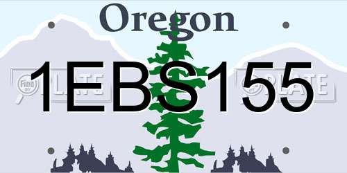 1EBS155 Oregon License Plate