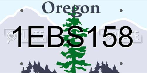 1EBS158 Oregon License Plate