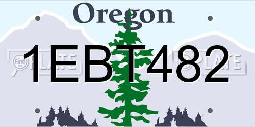 1EBT482 Oregon License Plate