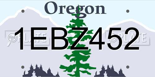 1EBZ452 Oregon License Plate