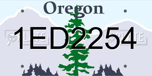1ED2254 Oregon License Plate