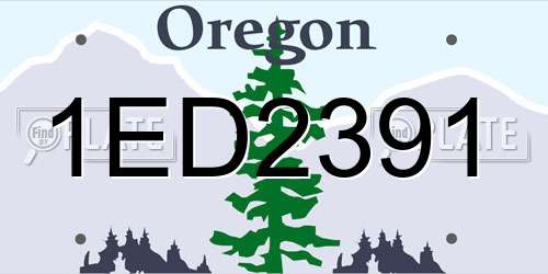 1ED2391 Oregon License Plate
