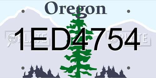 1ED4754 Oregon License Plate