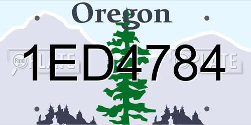 1ED4784 Oregon License Plate
