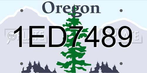 1ED7489 Oregon License Plate