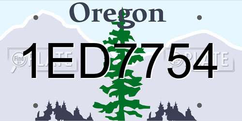1ED7754 Oregon License Plate