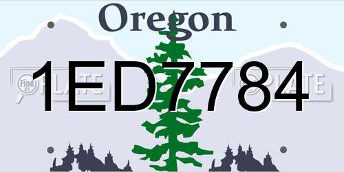 1ED7784 Oregon License Plate