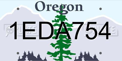 1EDA754 Oregon License Plate