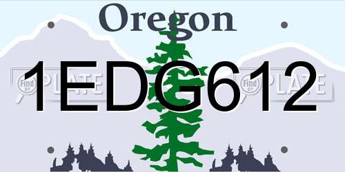 1EDG612 Oregon License Plate