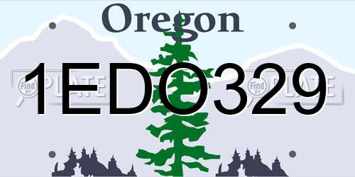 1EDO329 Oregon License Plate