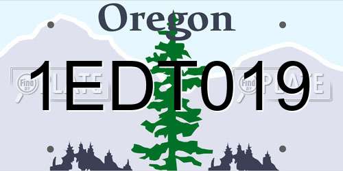 1EDT019 Oregon License Plate