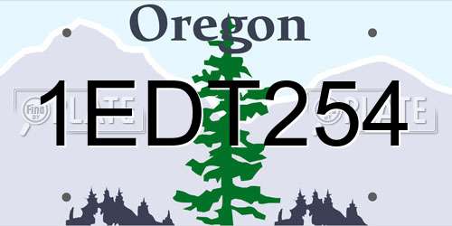 1EDT254 Oregon License Plate