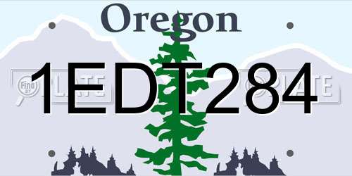 1EDT284 Oregon License Plate