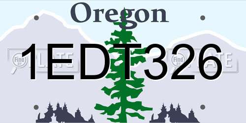 1EDT326 Oregon License Plate