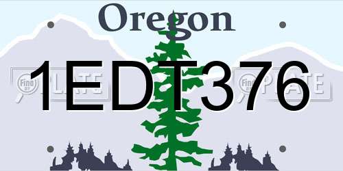 1EDT376 Oregon License Plate