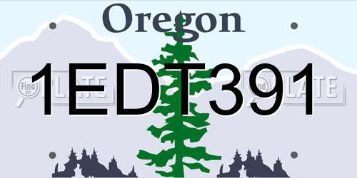 1EDT391 Oregon License Plate