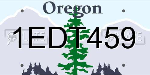 1EDT459 Oregon License Plate