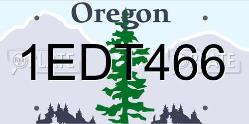 1EDT466 Oregon License Plate