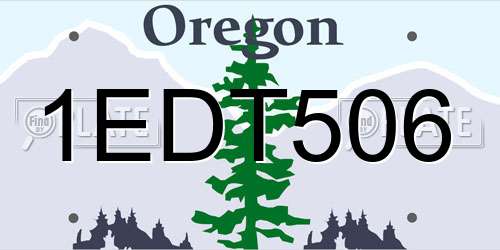 1EDT506 Oregon License Plate